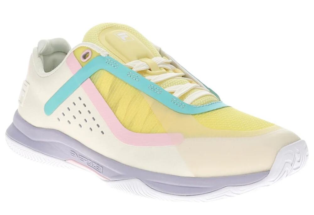 FILA Womens Volley Burst Pickleball Sneakers Size 8 White Yellow Athletic NWOB